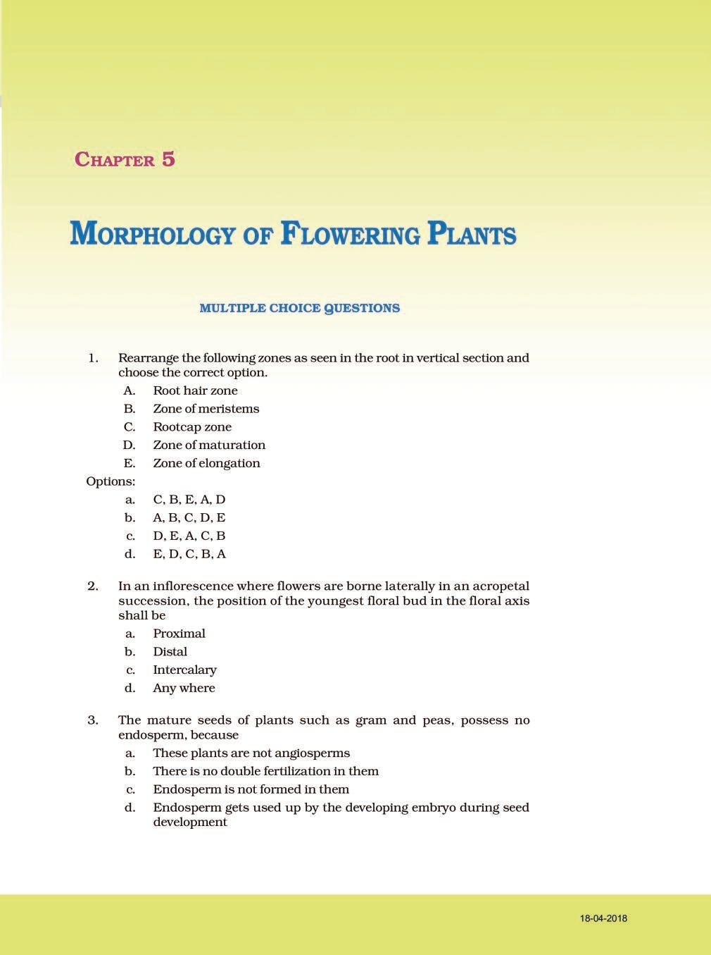 NCERT Exemplar Class 11 Biology Chapter 5 morphology of flowering plants - Page 1