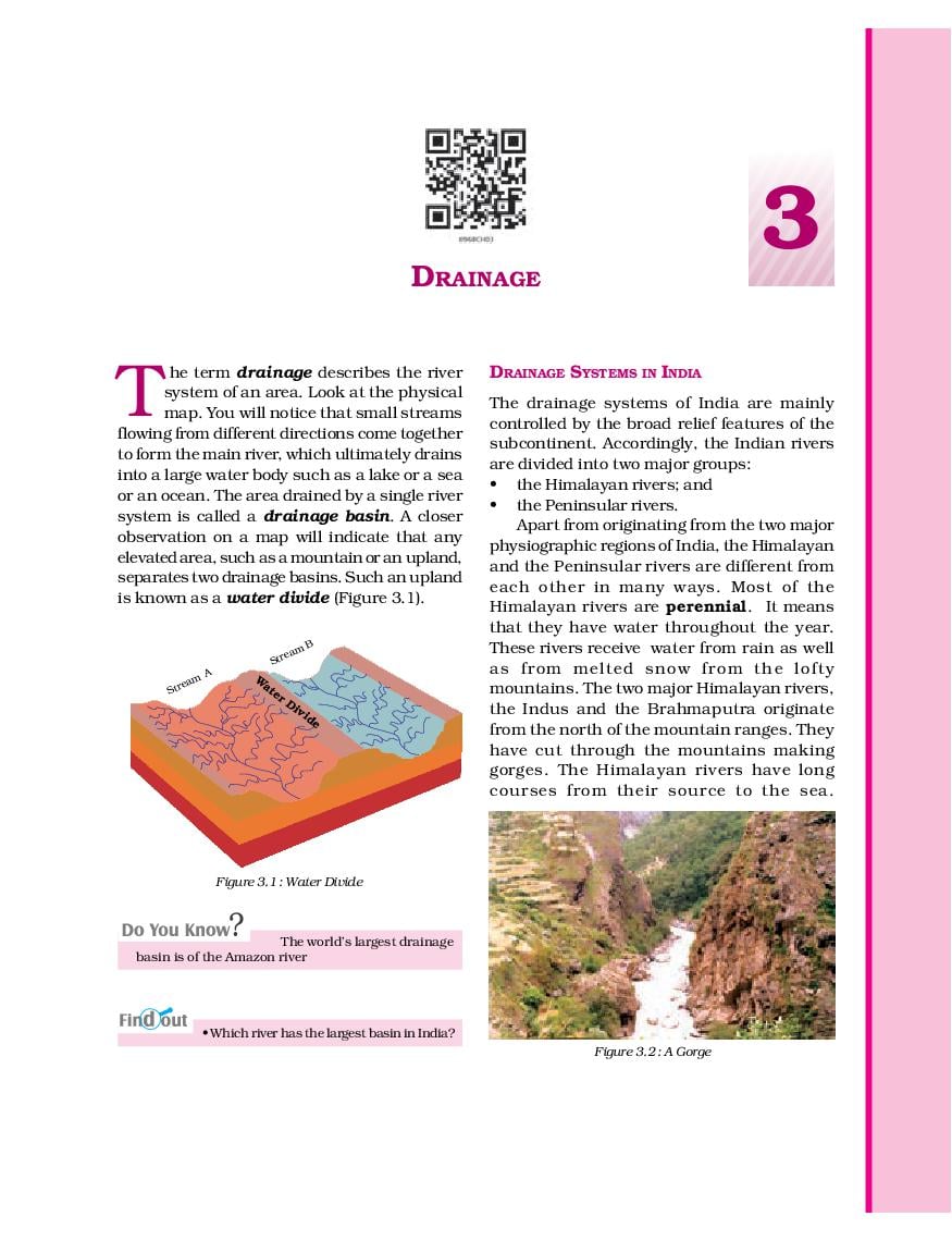 NCERT Book Class 9 Social Science (Geography) Chapter 3 Drainage - Page 1