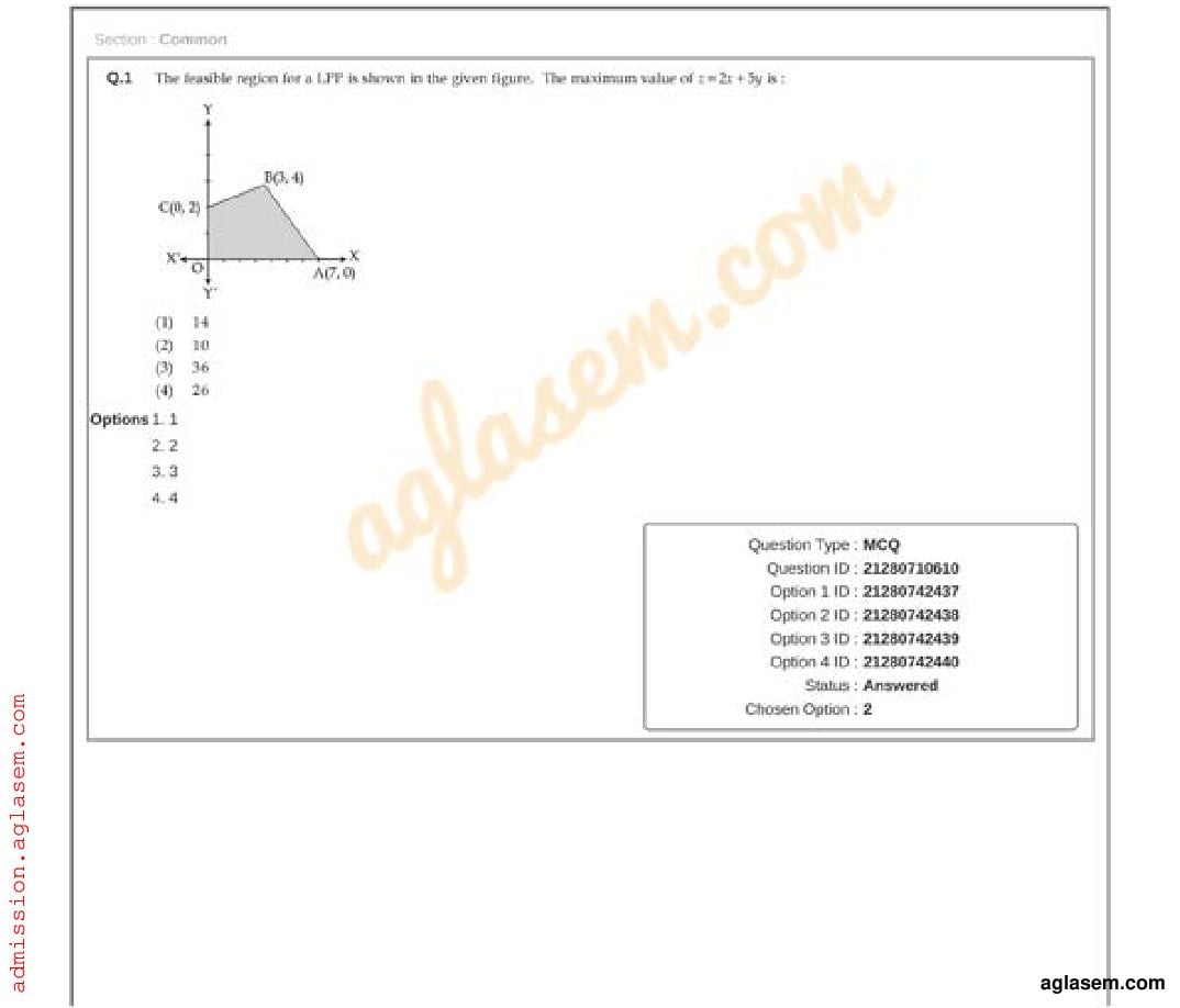 ICAR AIEEA UG 2023 Question Paper Maths - Page 1 of 92