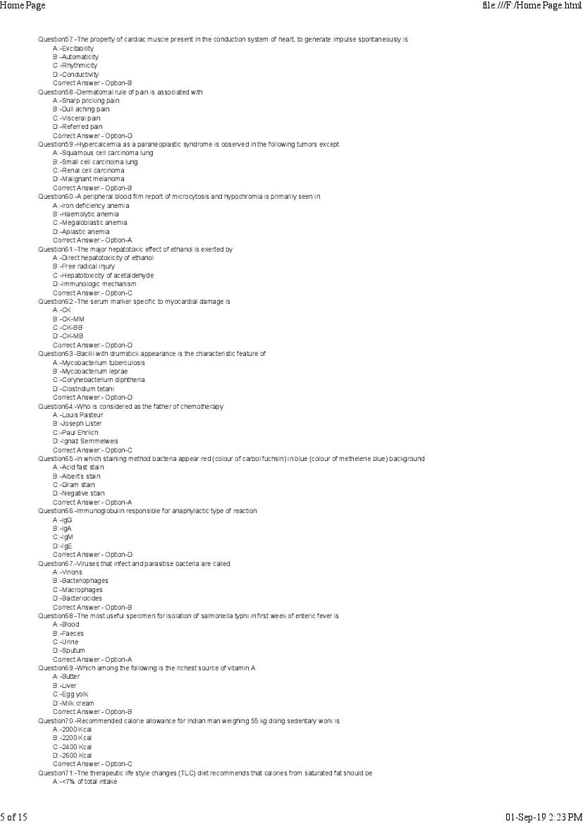 Kerala PG Nursing 2019 Question Paper PDF with Answer Key