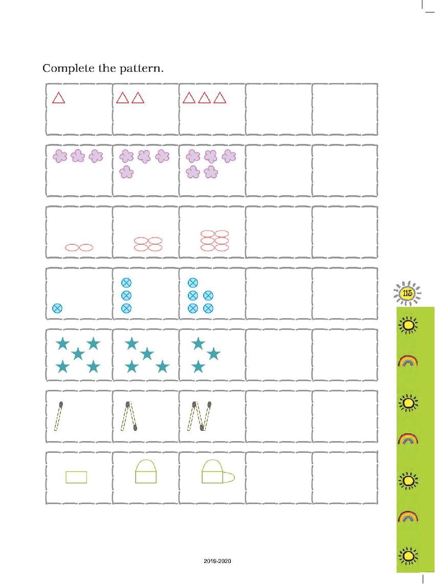 NCERT Book Class 1 Maths Chapter 10 Patterns