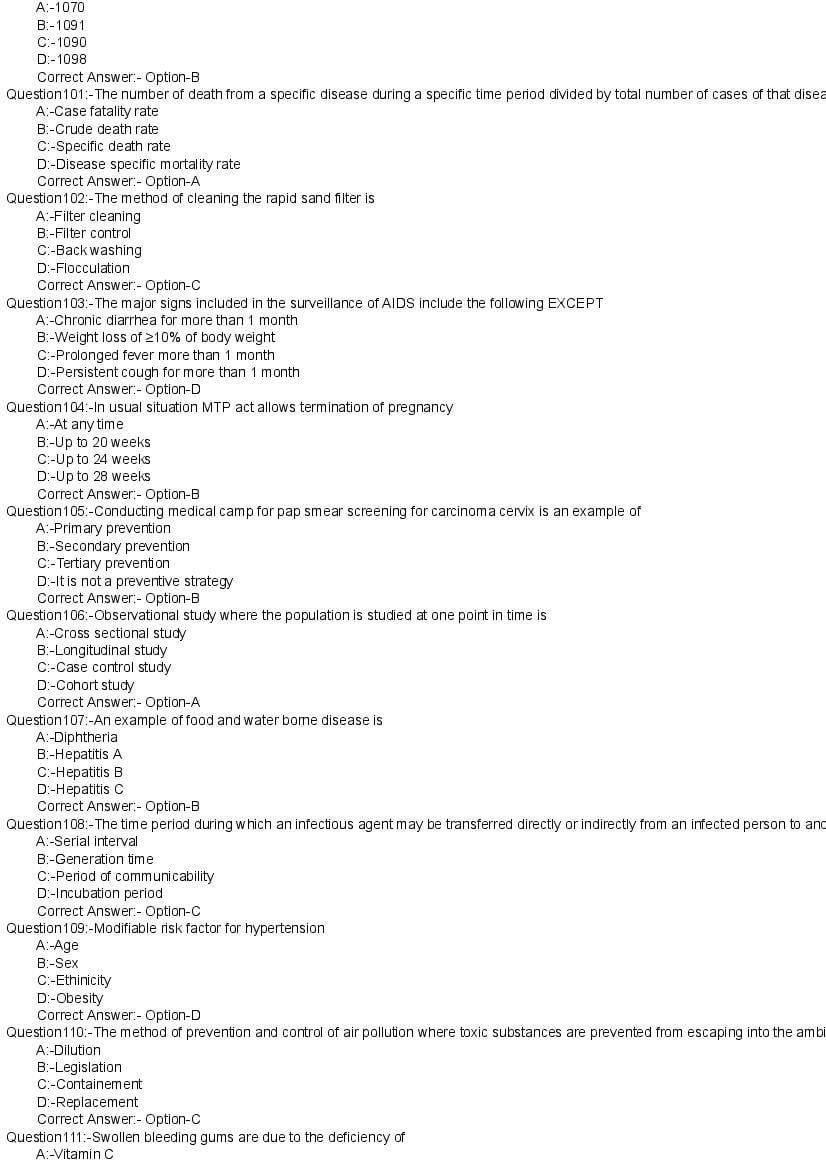 Kerala PG Nursing 2020 Question Paper PDF with Answer Key