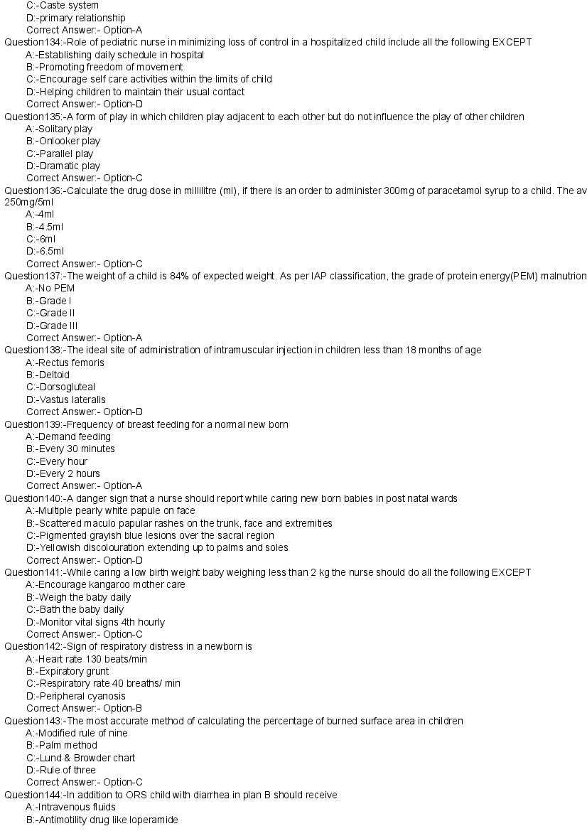 Kerala PG Nursing 2020 Question Paper PDF with Answer Key