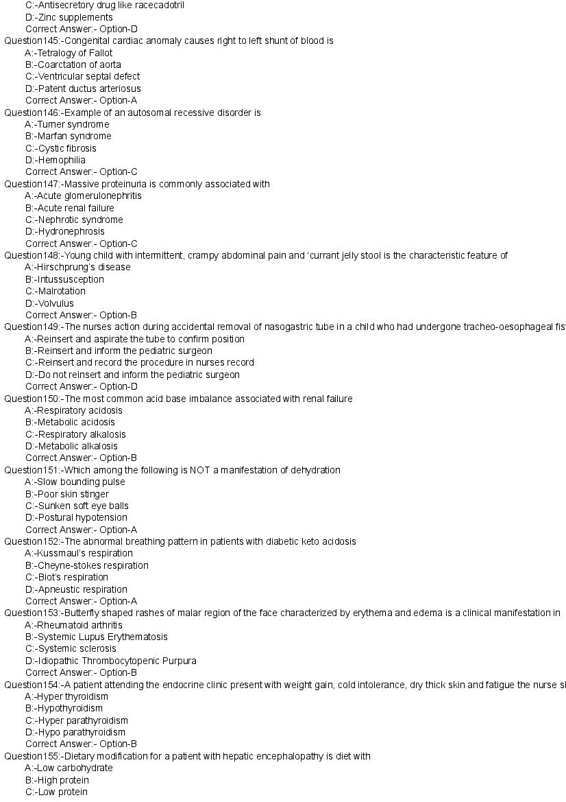 Kerala PG Nursing 2020 Question Paper PDF with Answer Key
