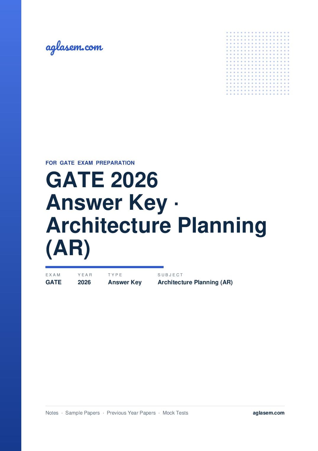 GATE 2026 Answer Key Architecture and Planning (AR) - Page 1 of 3