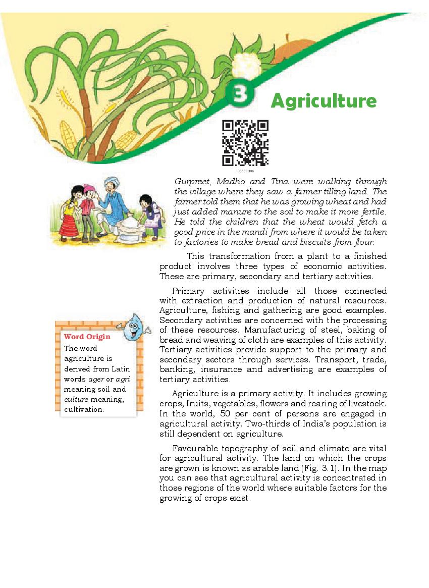 NCERT Book Class 8 Social Science Geography Chapter 3 Agriculture