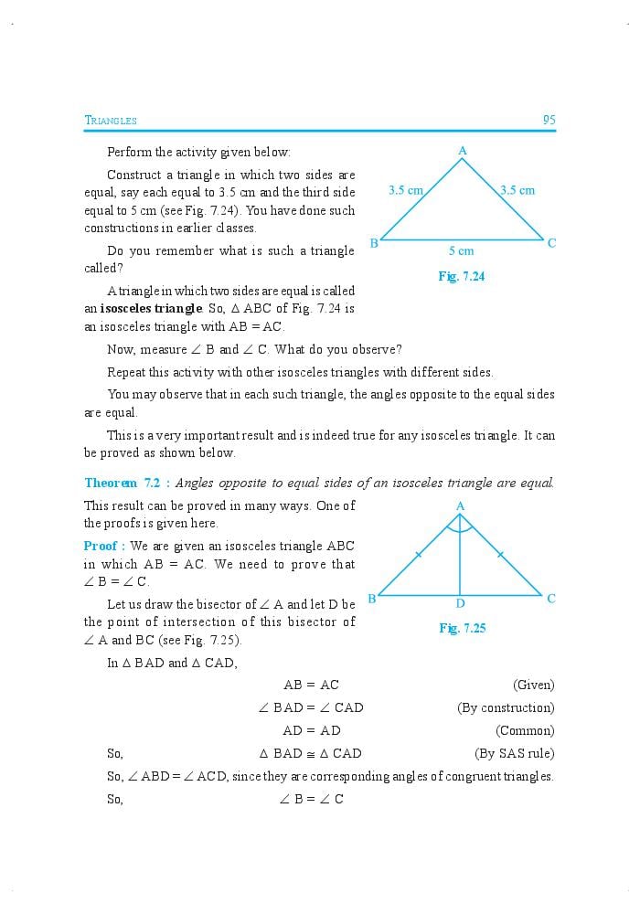 Ncert Book Class 9 Maths Chapter 7 Triangles 