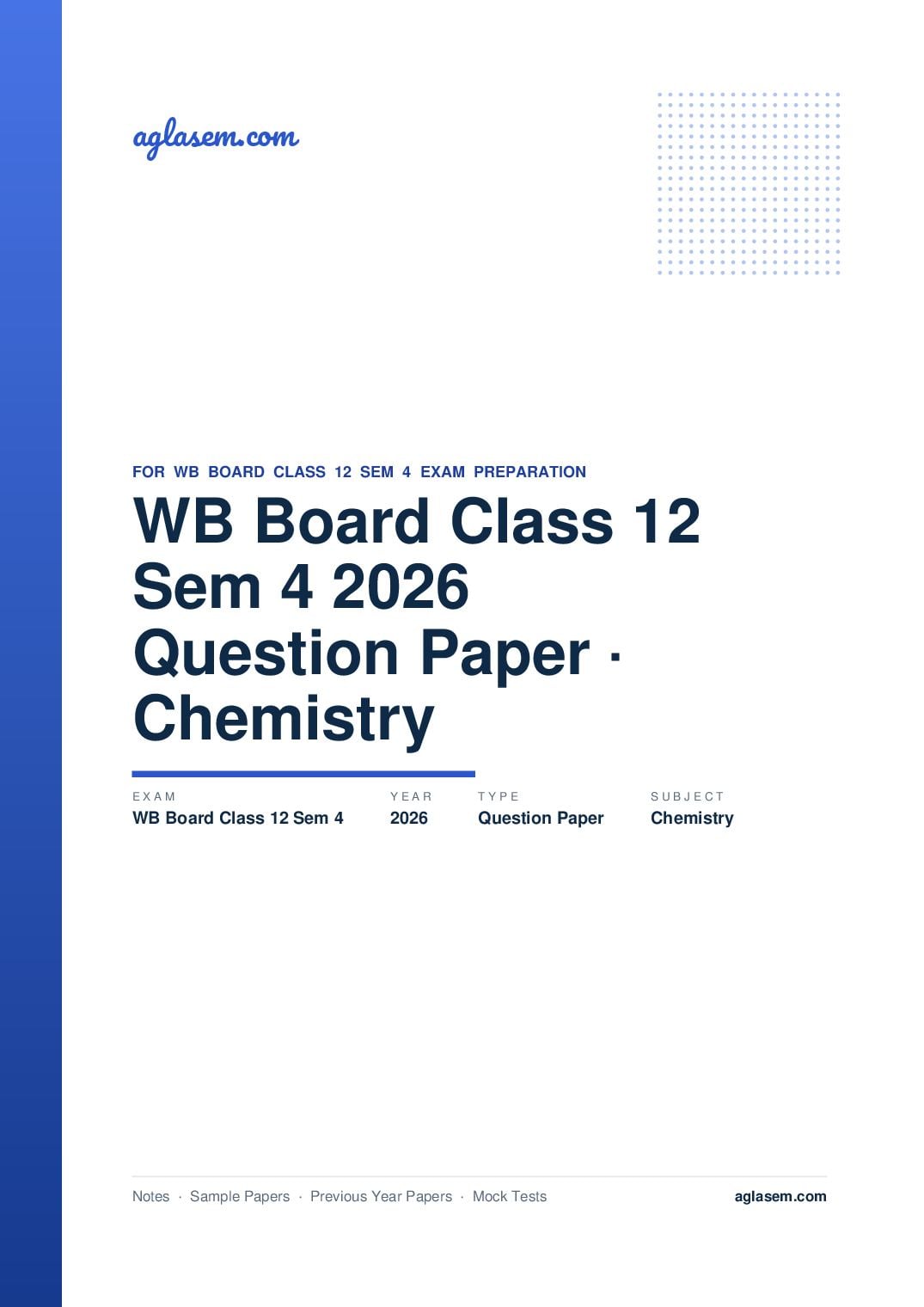 WB Board Class 12 Sem 4 Question Paper 2026 Chemistry - Page 1 of 35