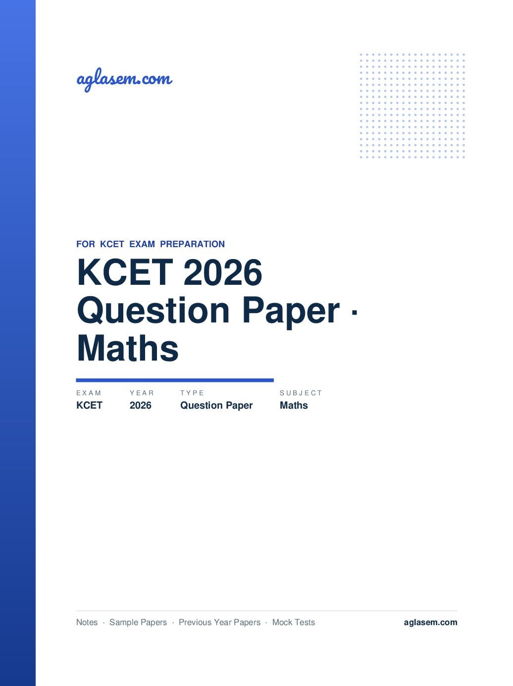 KCET 2026 Question Paper Maths - Page 1 of 33