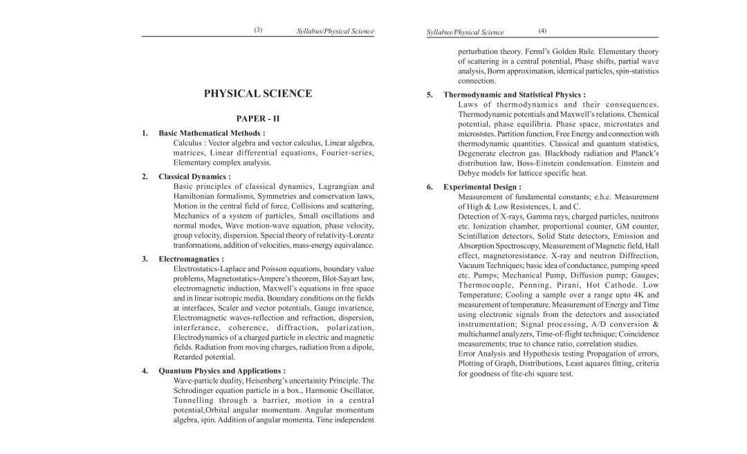 WB SET Syllabus for Physical Science - Page 1