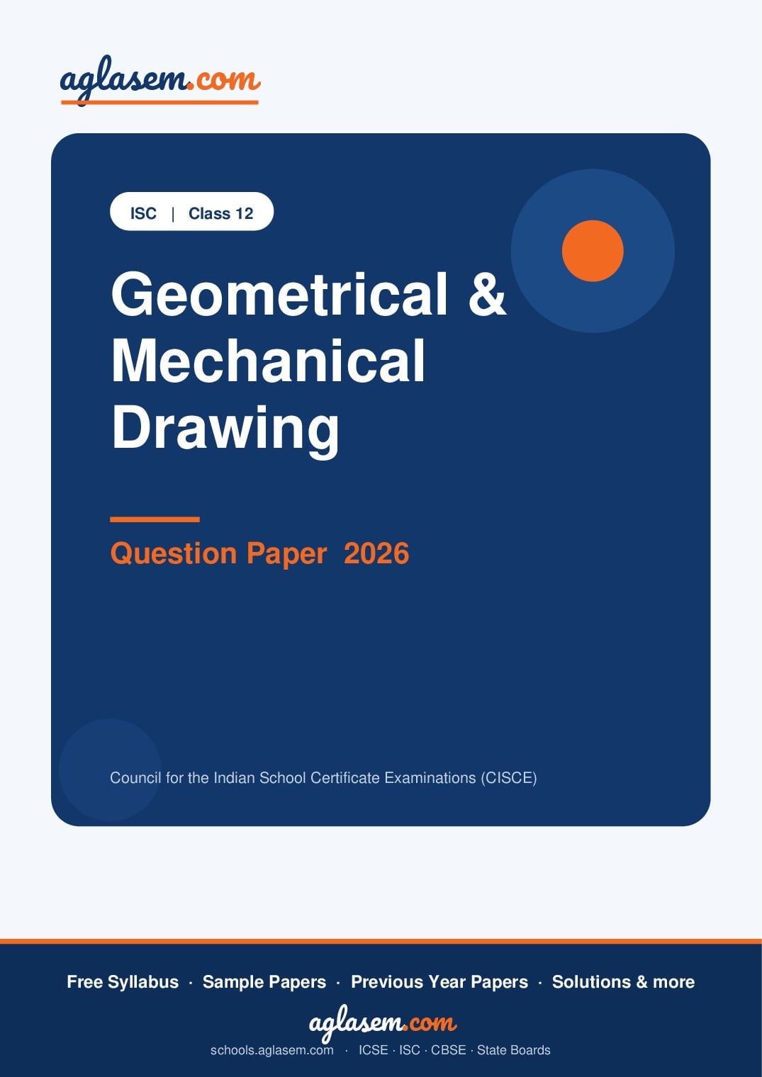 ISC Class 12 Question Paper 2026 Geometrical & Mechanical Drawing - Page 1 of 7