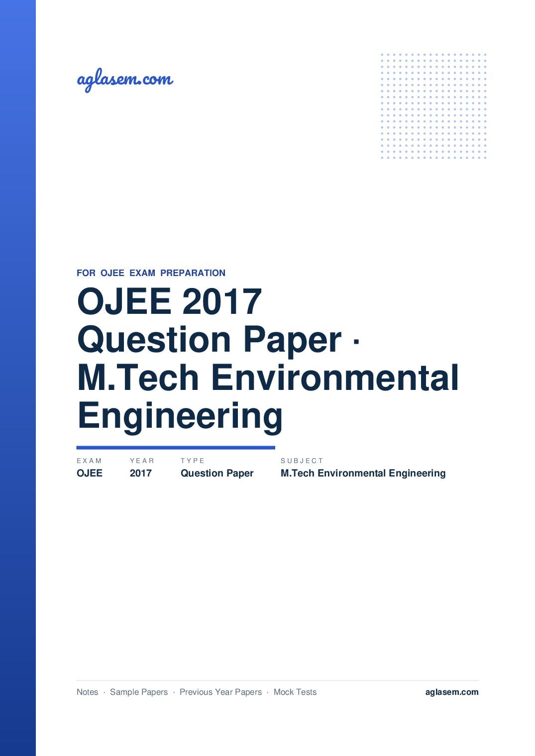 OJEE 2017 Question Paper M.Tech Environmental Engineering - Page 1 of 12