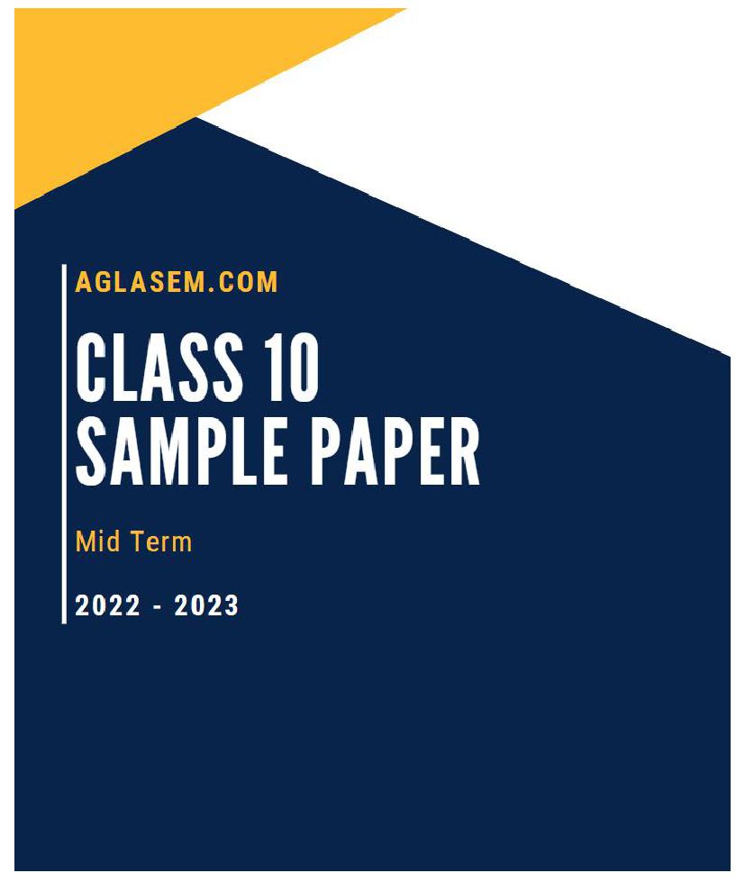 Class 10 Sample Paper 2023 Hindi (Mid Term) - Page 1