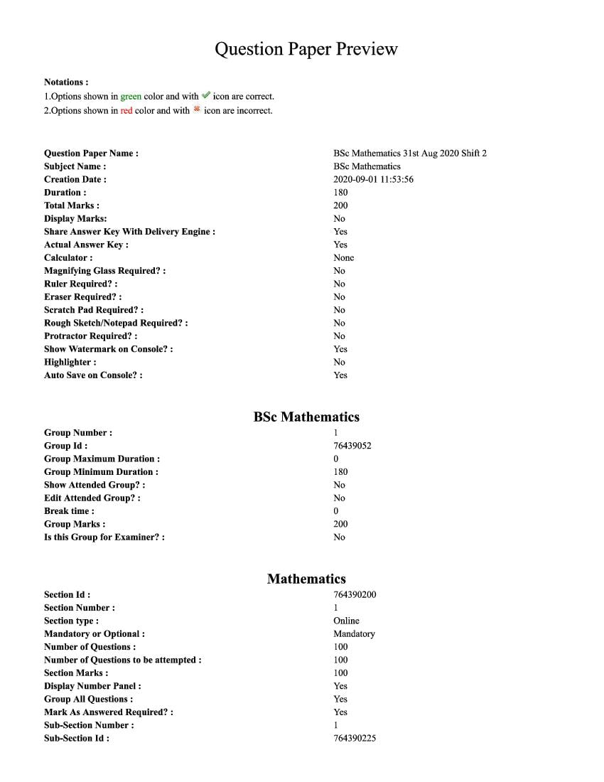 TS ECET 2020 Question Paper B.Sc Mathematis with Answer Key - Page 1