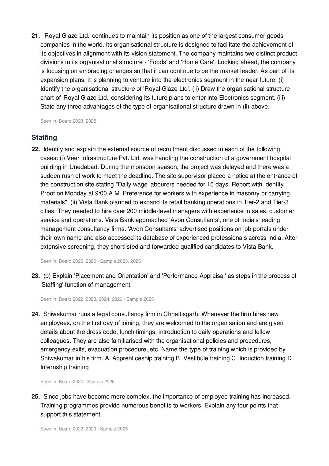 CBSE Class 12 Business Studies Important Questions 2027 (PDF)