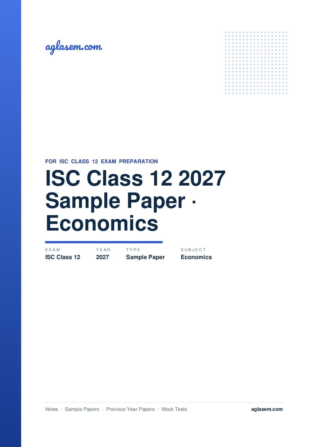ISC Class 12 Sample Paper 2027 Economics - Page 1 of 24