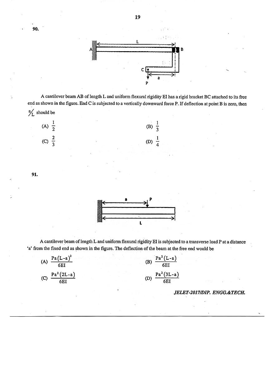WB JELET 2017 Question Paper PDF: Engineering, B.Sc., Pharmacy