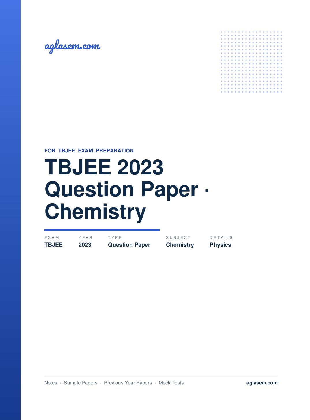 TBJEE 2023 Question Paper - Physics and Chemistry - Page 1 of 25