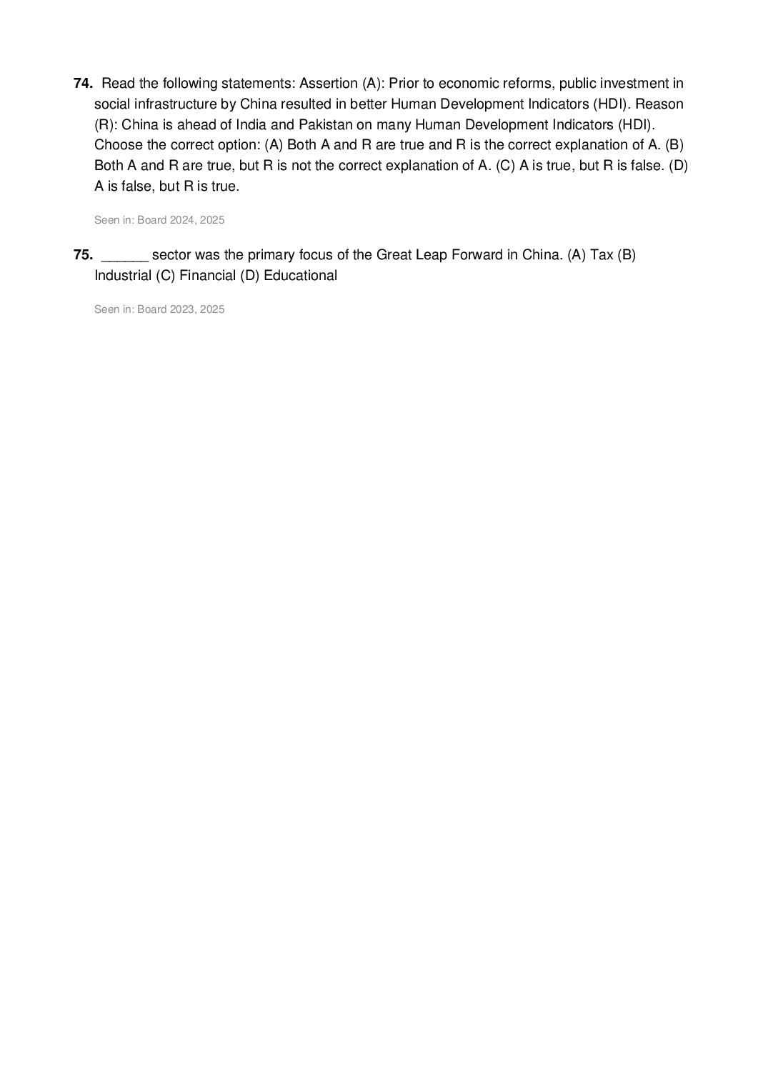 CBSE Class 12 Economics Important Questions 2027 (PDF)