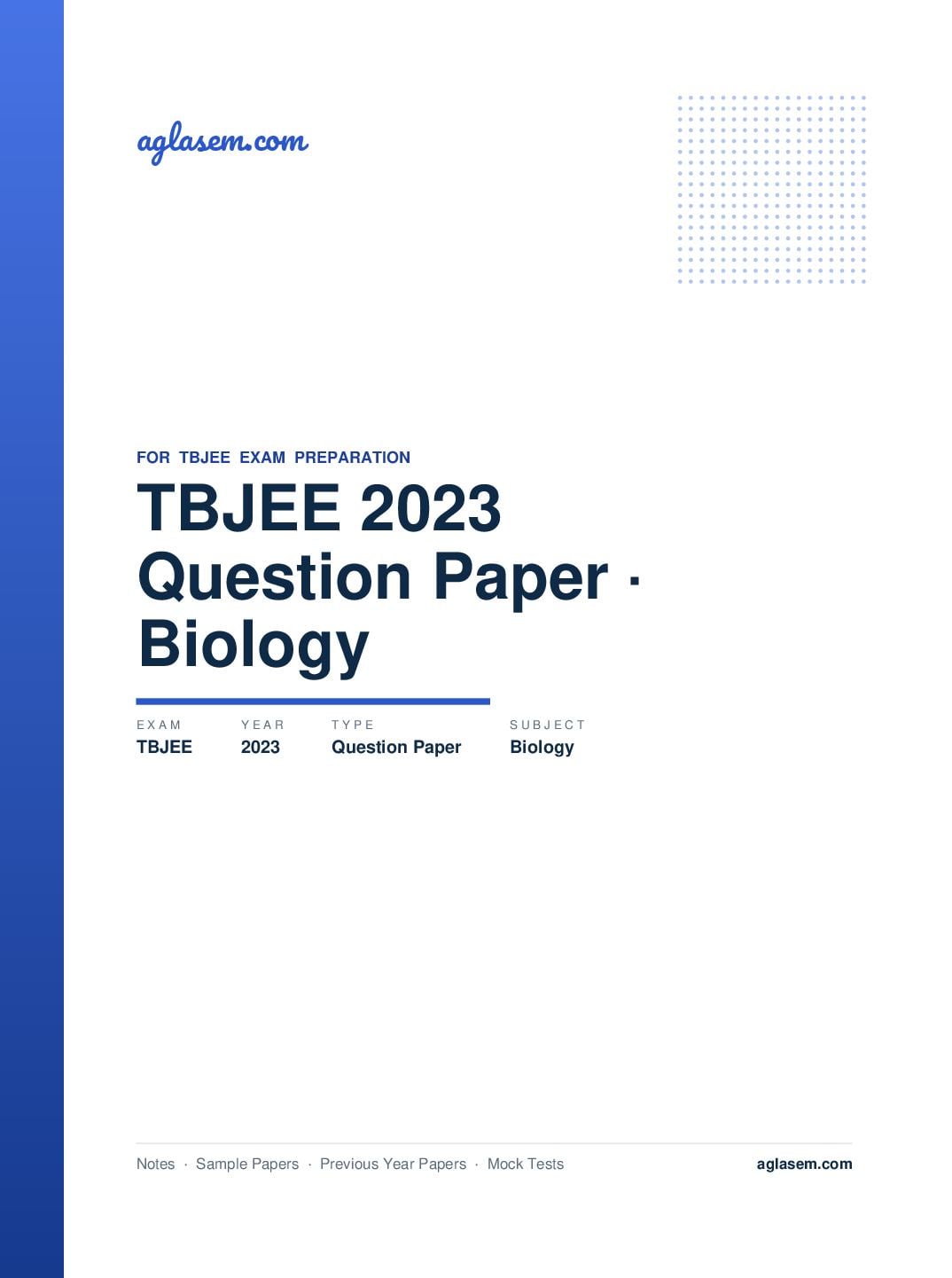 TBJEE 2023 Question Paper - Biology - Page 1 of 12