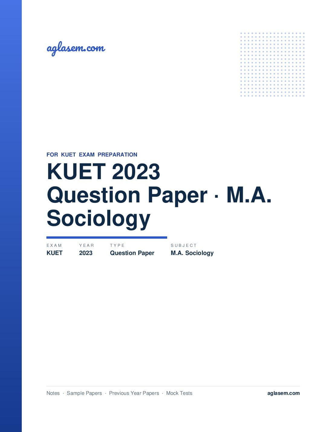 KUET 2023 Question Paper M.A. Sociology - Page 1 of 9