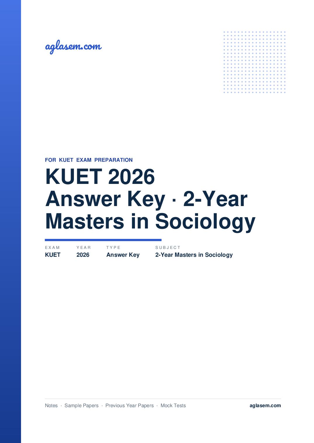 KUET 2026 Answer Key 2-Year Masters in Sociology - Page 1 of 5