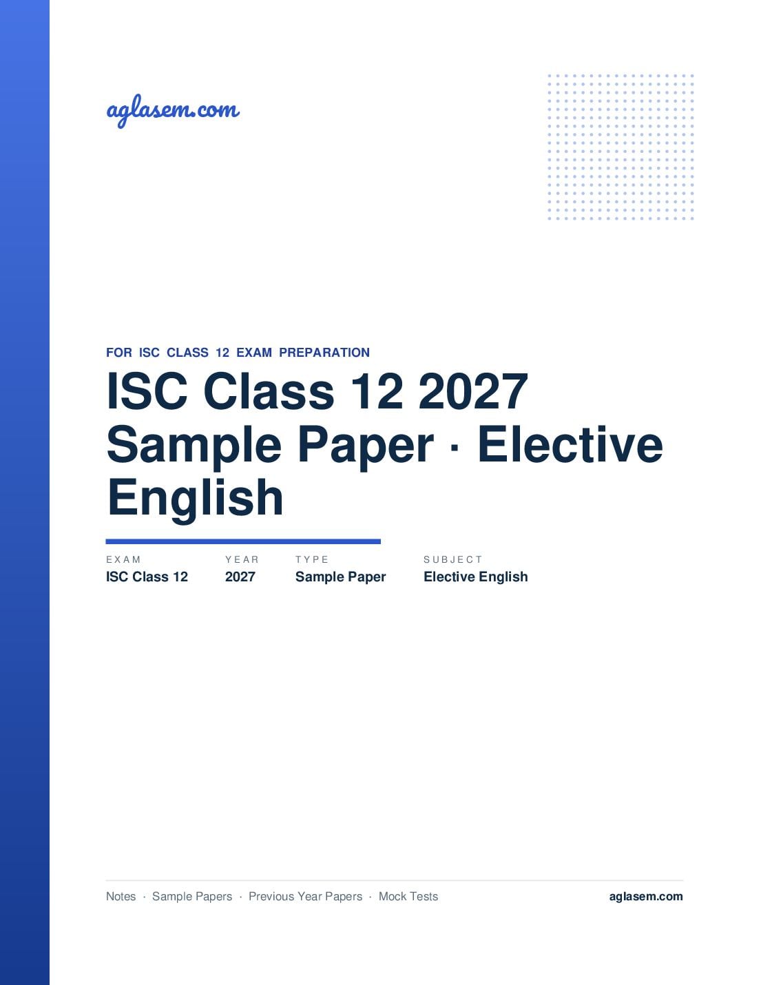 ISC Class 12 Sample Paper 2027 Elective English - Page 1 of 25