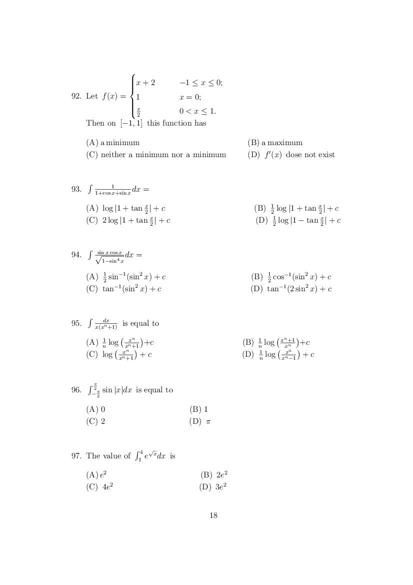 CUSAT CAT 2017 Question Papers PDF (B.Tech, LET, Law, PG: 27 Papers)