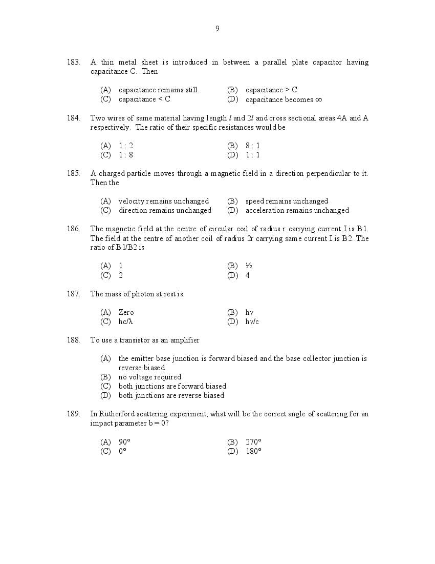 CUSAT CAT 2017 Question Papers PDF (B.Tech, LET, Law, PG: 27 Papers)