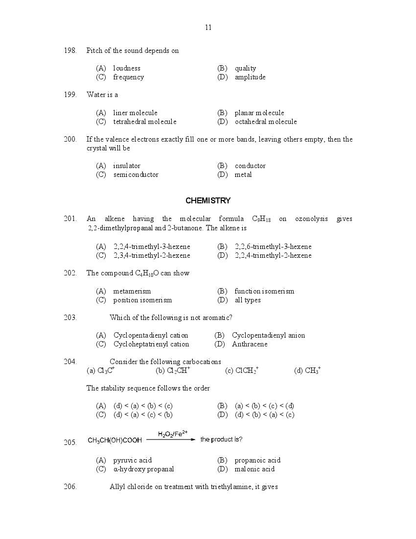 CUSAT CAT 2017 Question Papers PDF (B.Tech, LET, Law, PG: 27 Papers)