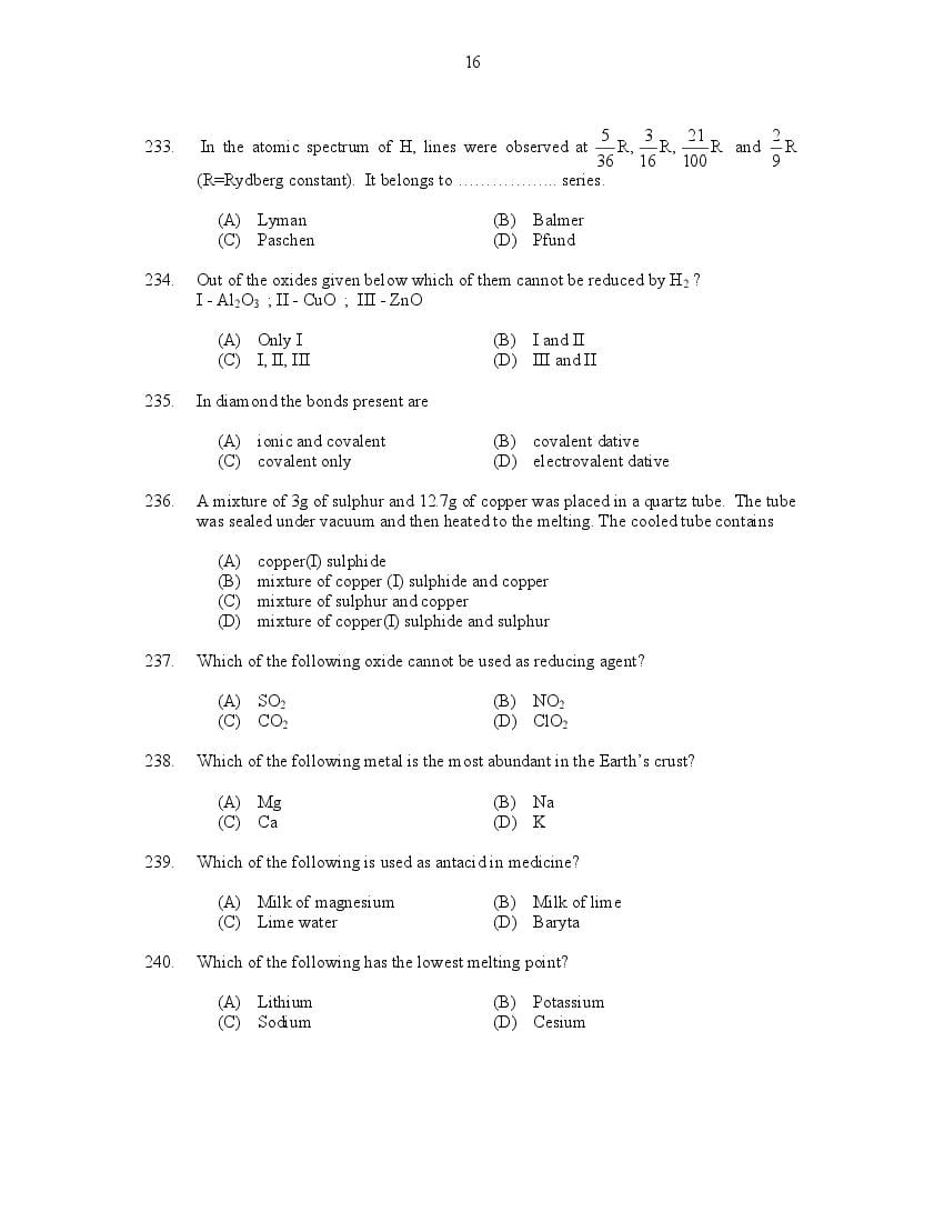 CUSAT CAT 2017 Question Papers PDF (B.Tech, LET, Law, PG: 27 Papers)