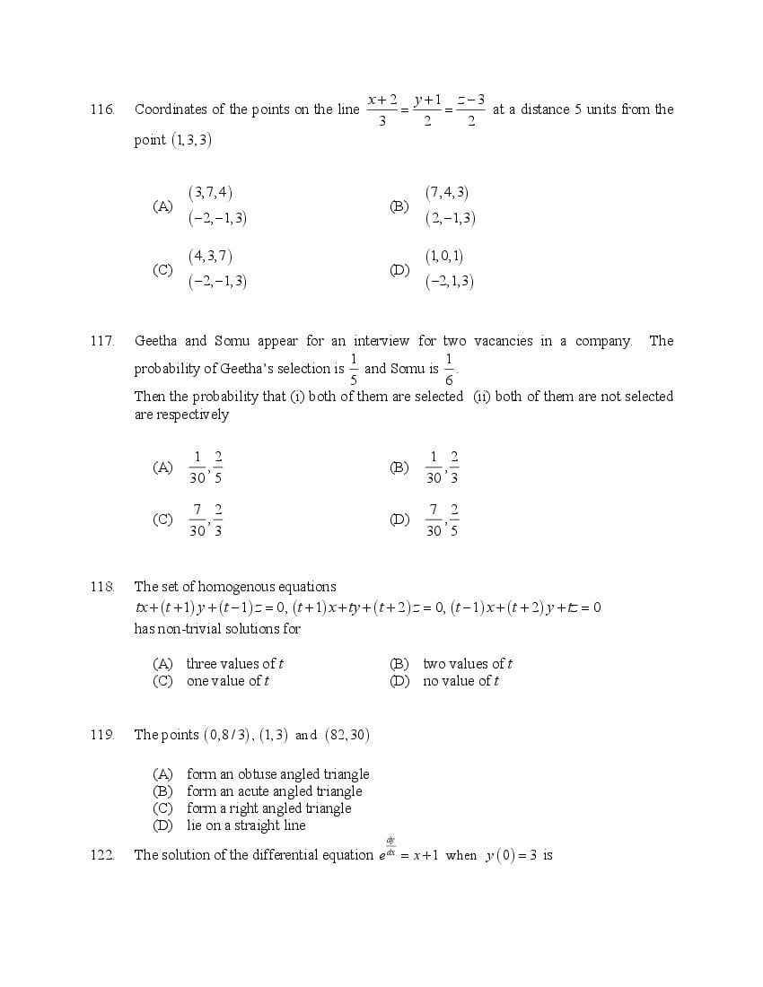 CUSAT CAT 2017 Question Papers PDF (B.Tech, LET, Law, PG: 27 Papers)