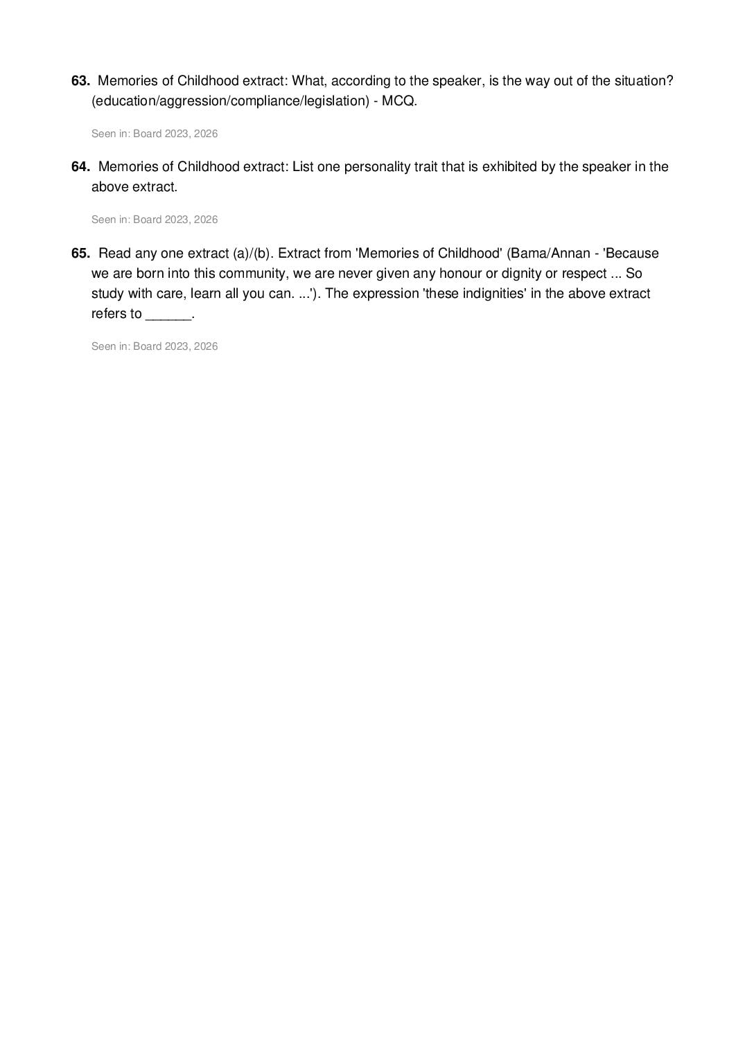 CBSE 12th English Most Important Questions for Board Exam
