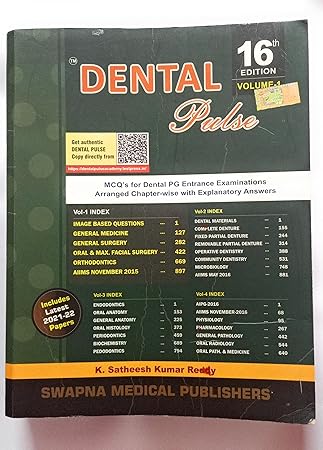 Dental Pulse 16th Edition MDS NEET Exam Preparation Book