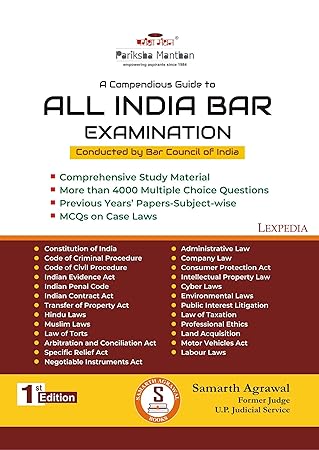Guide to All India Bar Examination (AIBE) - Comprehensive Study Material with 4000+ MCQs