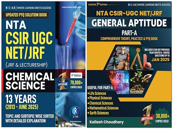 IFAS CSIR NET Chemical Science & General Aptitude Books - PYQ with Solutions (Set of 2)