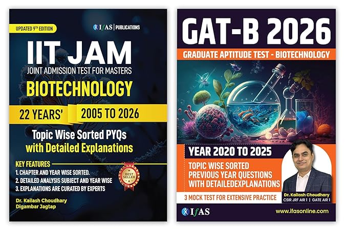 IIT JAM Biotechnology & GAT-B PYQ Book Combo - PYQ 2005-2024 with Solutions (2 Books)