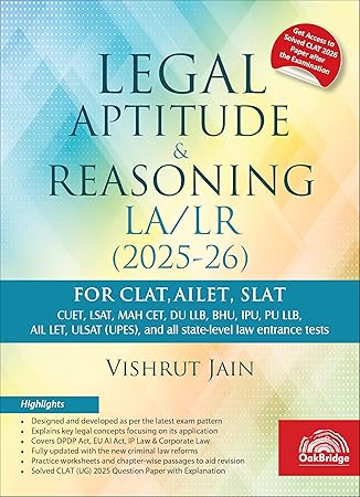 Legal Aptitude & Reasoning LA/LR (2025-26) for CLAT, AILET, SLAT - Vishrut Jain (OakBridge)