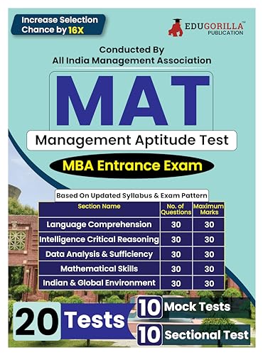 MAT 2024 Management Aptitude Test: 8 Mock + 15 Sectional Tests (EduGorilla)