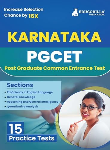 Karnataka PGCET (Post Graduate Common Entrance Test) Book 2024 - 15 Practice Tests (1500 MCQs)