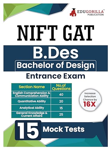 NIFT GAT B.Des 2024 - General Ability Test, 15 Mock Tests (EduGorilla)
