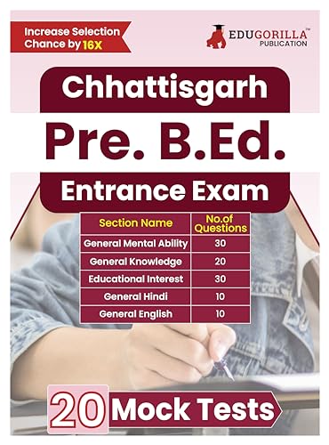 EduGorilla CG Pre B.Ed. 2024 (Chhattisgarh Pre B.Ed Entrance, 20 Full Length Mock Tests, English)