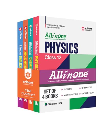 All In One Class 12 Physics, Chemistry, Maths, English Core (Set of 4)