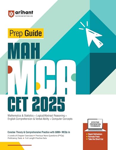 Arihant MAH MCA CET 2025 Prep Guide - Maths, Reasoning, English & Computer Concepts (5000+ MCQs)