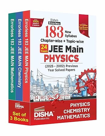 Disha 183 New Syllabus JEE Main Physics Chemistry & Maths PYQ Papers