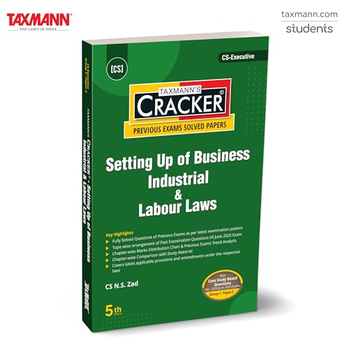 Taxmann's CRACKER for Setting Up of Business, Industrial & Labour Laws (CS Executive Paper 3, 2026)