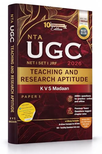 Pearson 2026 UGC NET Paper 1 Teaching & Research Aptitude by KVS Madaan (4000+ Practice Questions)
