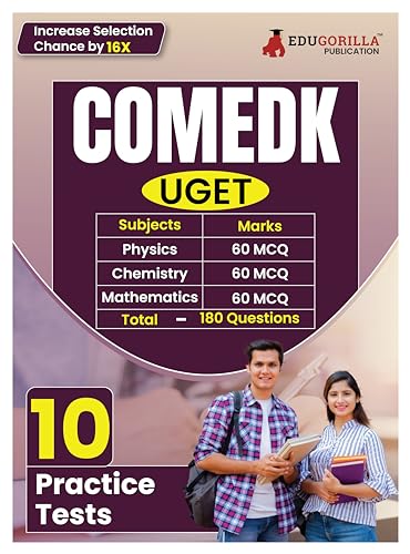 EduGorilla COMEDK UGET Mathematics, Chemistry, Physics - 10 Practice Tests
