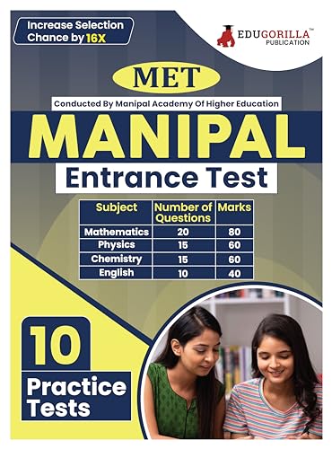EduGorilla Manipal Entrance Test (MET) MAHE - 10 Practice Tests