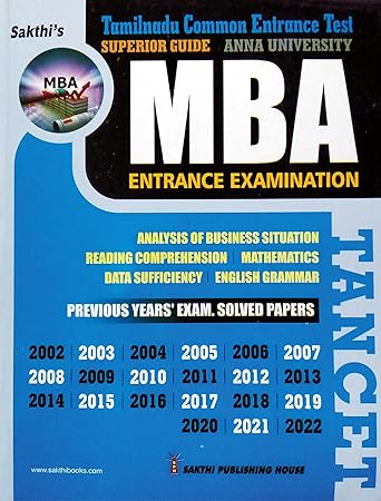 TANCET (Anna University) MBA Entrance Exam Guide with Study Materials & Solved Papers